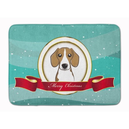 Carolines Treasures Beagle Merry Christmas Machine Washable Memory Foam Mat BB1549RUG